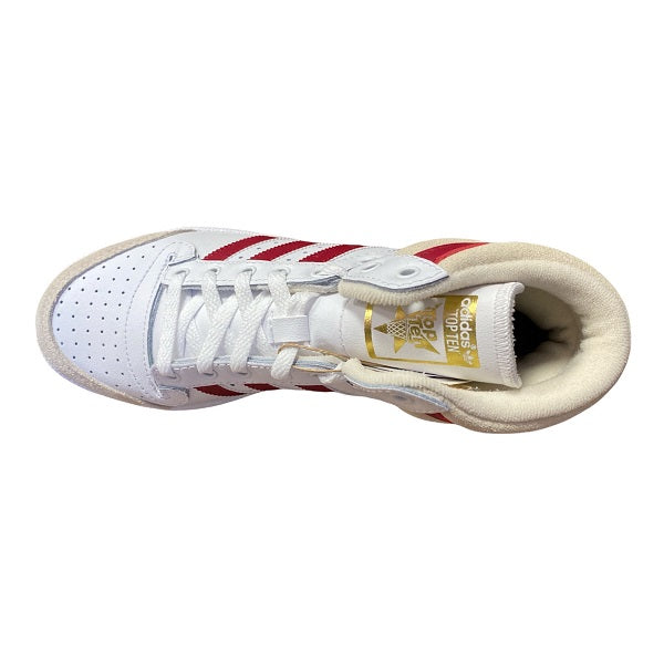 Adidas Originals sneakers alta da uomo Top Ten S24133 bianco rosso crema bianca