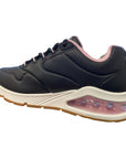 Skechers scarpa sneakers da donna Uno 2-2nd Best 155542-BLK nero-rosa