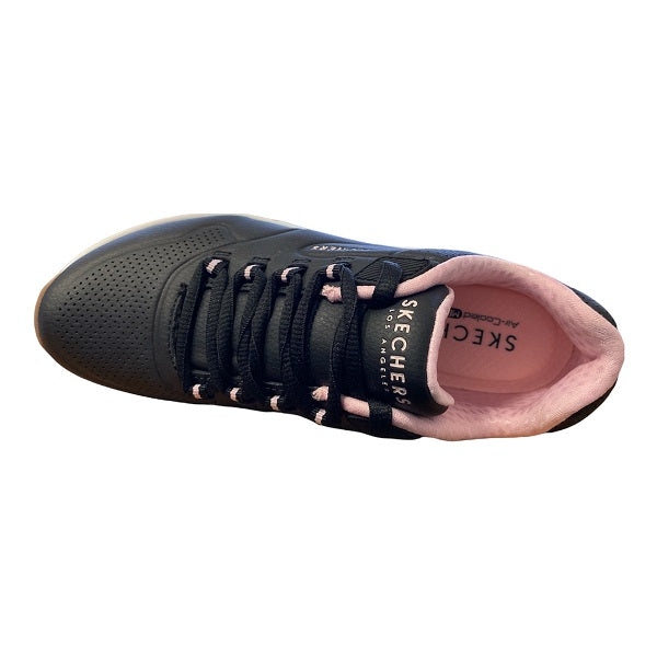 Skechers scarpa sneakers da donna Uno 2-2nd Best 155542-BLK nero-rosa