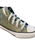 Converse scarpa sneakers da bambina Chuck Taylor All Star Glitter 672097C oro-nero