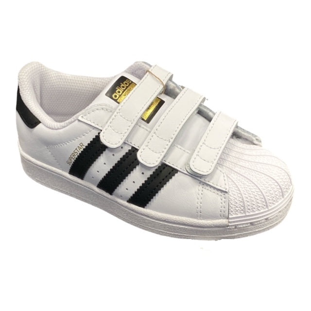 Adidas Originals scarpa sneakers da bambino con strappo Superstar CF C EF4838 bianco nero
