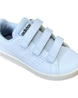 Adidas sneakers da bambino con strappo Advantage C FW2589 bianco-blu inchiostro