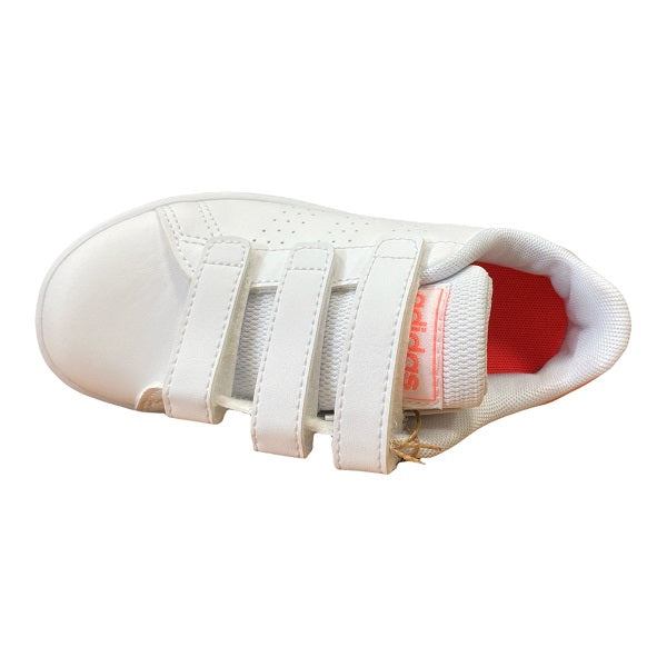 Adidas sneakers bassa da bambina con strappo Advantage C GW0453 white-light pink