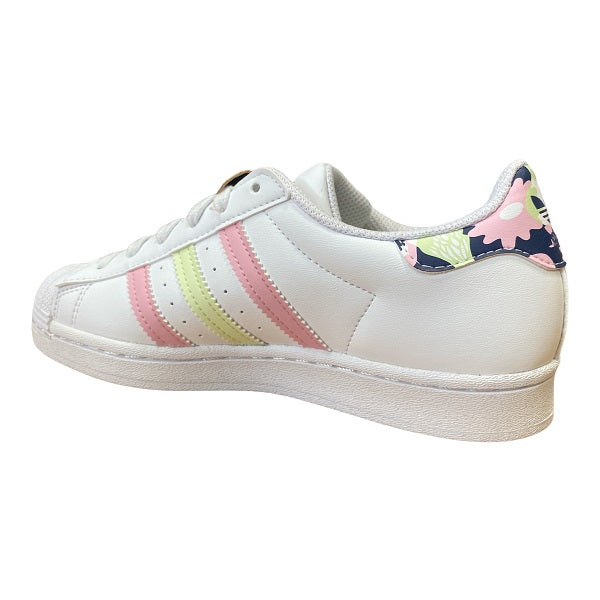 Adidas Originals scarpa sneakers da ragazza Superstar GY3330 bianco limone rosa