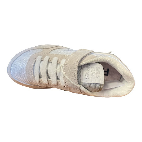 Sun68 scarpa sneakers da ragazza Ally Glitter Mesh Z32403 01 bianco