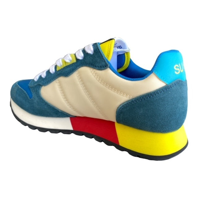 Sun68 scarpa sneakers da uomo Jaki Party Multicolors Z32116 7031 ottanio-bianco panna