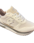 Lotto Leggenda scarpa sneakers da donna Wedge Pearl 217877 97W bianco avena-marrone