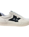 Sun68 Sneaker Skate scarpa bassa in pelle Z32125 0111 bianco-nero