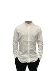 Bomboogie Camicia in lino collo coreana SM 6401 T LITP 00 white