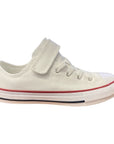 Converse scarpa sneakers da ragazzi con elastico e velcro Chuck Taylor All Star 372882C bianco