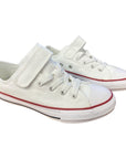 Converse scarpa sneakers da ragazzi con elastico e velcro Chuck Taylor All Star 372882C bianco