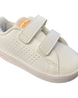 Adidas scarpa da bambino con strappo Advantage CF I GW0452 bianco arancione