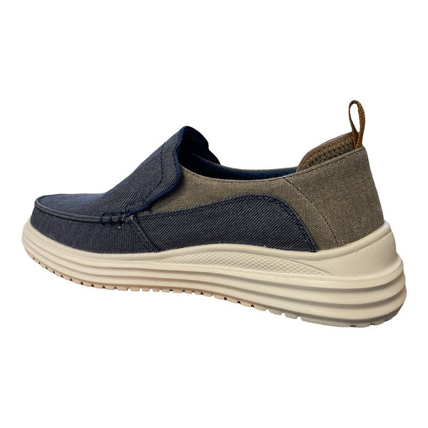 Skechers scarpa casual da uomo Proven Evers 204472/NVBR blu-marrone