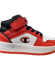 Champion scarpa sneakers da ragazzo Rebound 2.0 Mid S32262 WW006 WHT bianco-arancio-nero