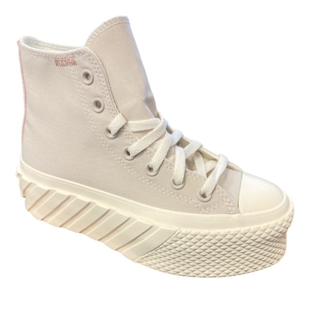 Converse scarpa sneakers da donna con zeppa Chuck Taylor All Star Lift 2X Crafted 572953C sabbia