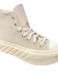 Converse scarpa sneakers da donna con zeppa Chuck Taylor All Star Lift 2X Crafted 572953C sabbia