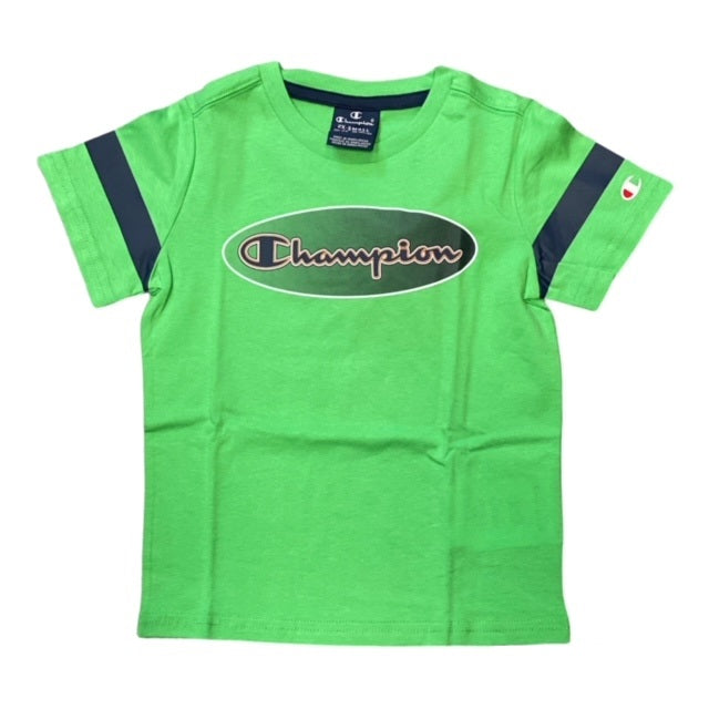 Champion completino da bambino T-shirt+Short 305986 GS024 BGE verde -blu