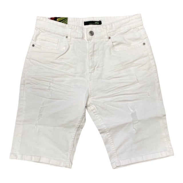 Trez Pantaloncino Bin-Pris da uomo in demin bianco M45115 110
