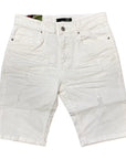 Trez Pantaloncino Bin-Pris da uomo in demin bianco M45115 110