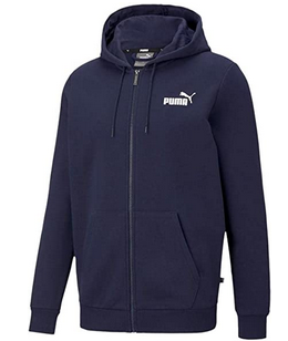 Puma ESS Small Logo | Felpa Blu con Cappuccio e Zip Intera 586704 06 semplice
