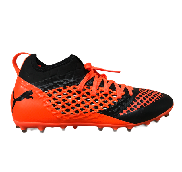 Puma scarpa da calcio da uomo Future 2.3 Netfit MG 104833 02 nero arancio frontale