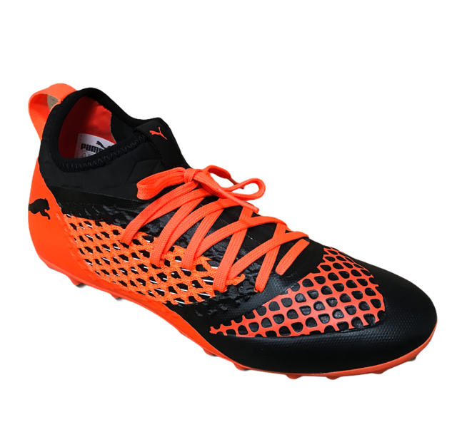 Puma scarpa da calcio da uomo Future 2.3 Netfit MG 104833 02 nero arancio laterale