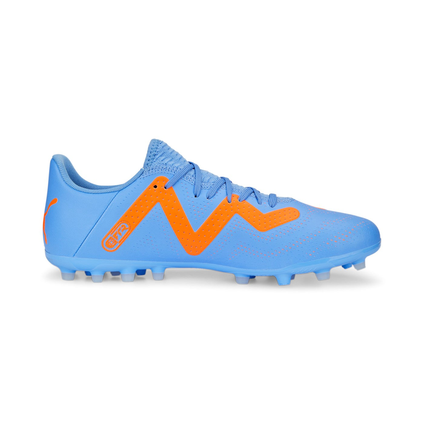 Puma scarpa da calcio da uomo Future Play MG 107190 01 blu bianco arancio frontale