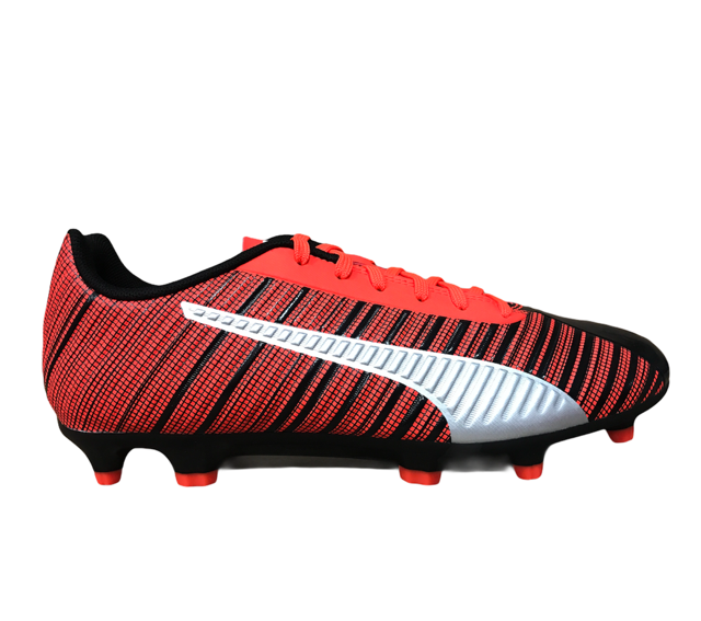 Puma scarpa da calcio da uomo One 5.4 FG/AG 105605 01 nero-rosso-argento frontale