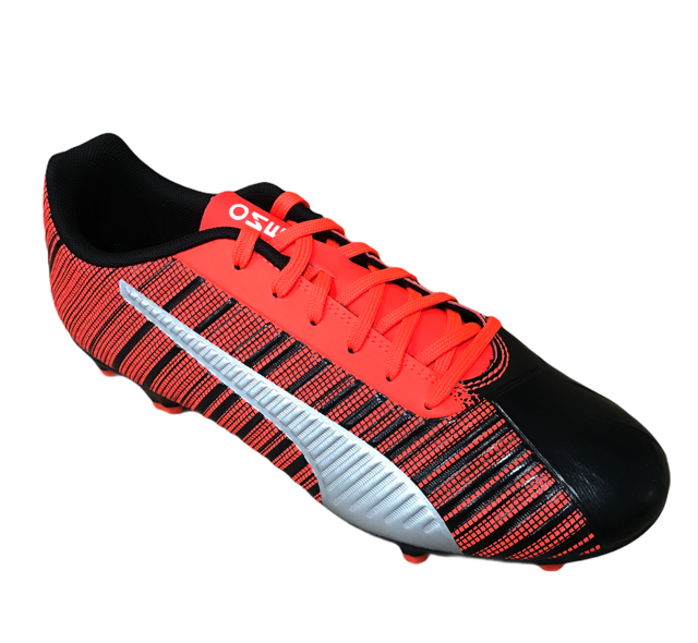 Puma scarpa da calcio da uomo One 5.4 FG/AG 105605 01 nero-rosso-argento laterale