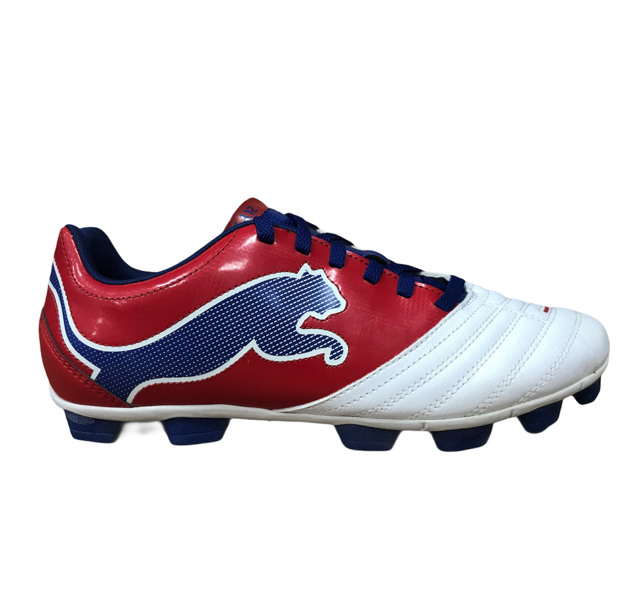 Puma scarpa da calcio da uomo PowerCat 4.12 r HG 102483 04 bianco rosso blu frontale
