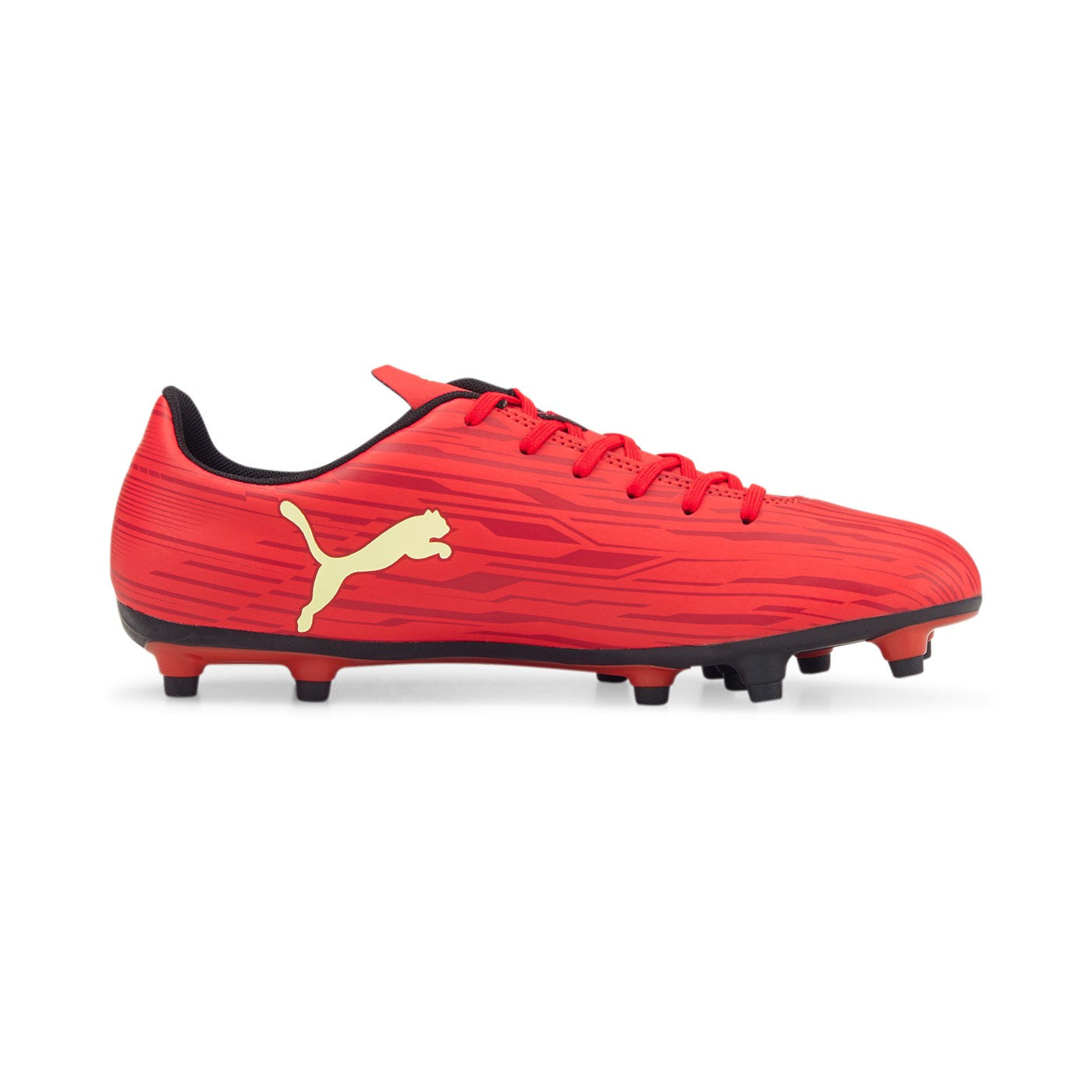 Puma scarpa da calcio da uomo Rapido III FG-AG 106572 07 red-fresh yellow-chili pepper frontale
