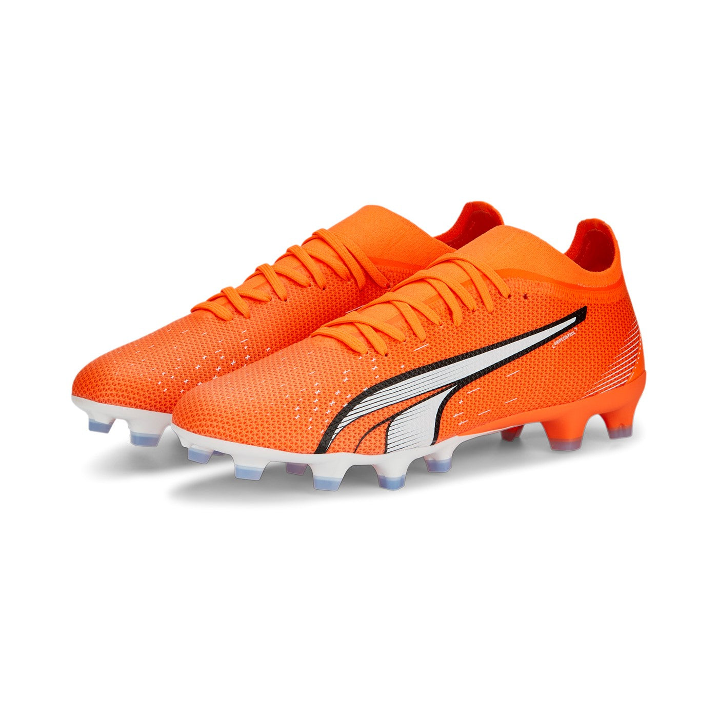 Puma scarpa da calcio da uomo Ultra Match FG/AG 107217 01 arancio bianco blu frontale