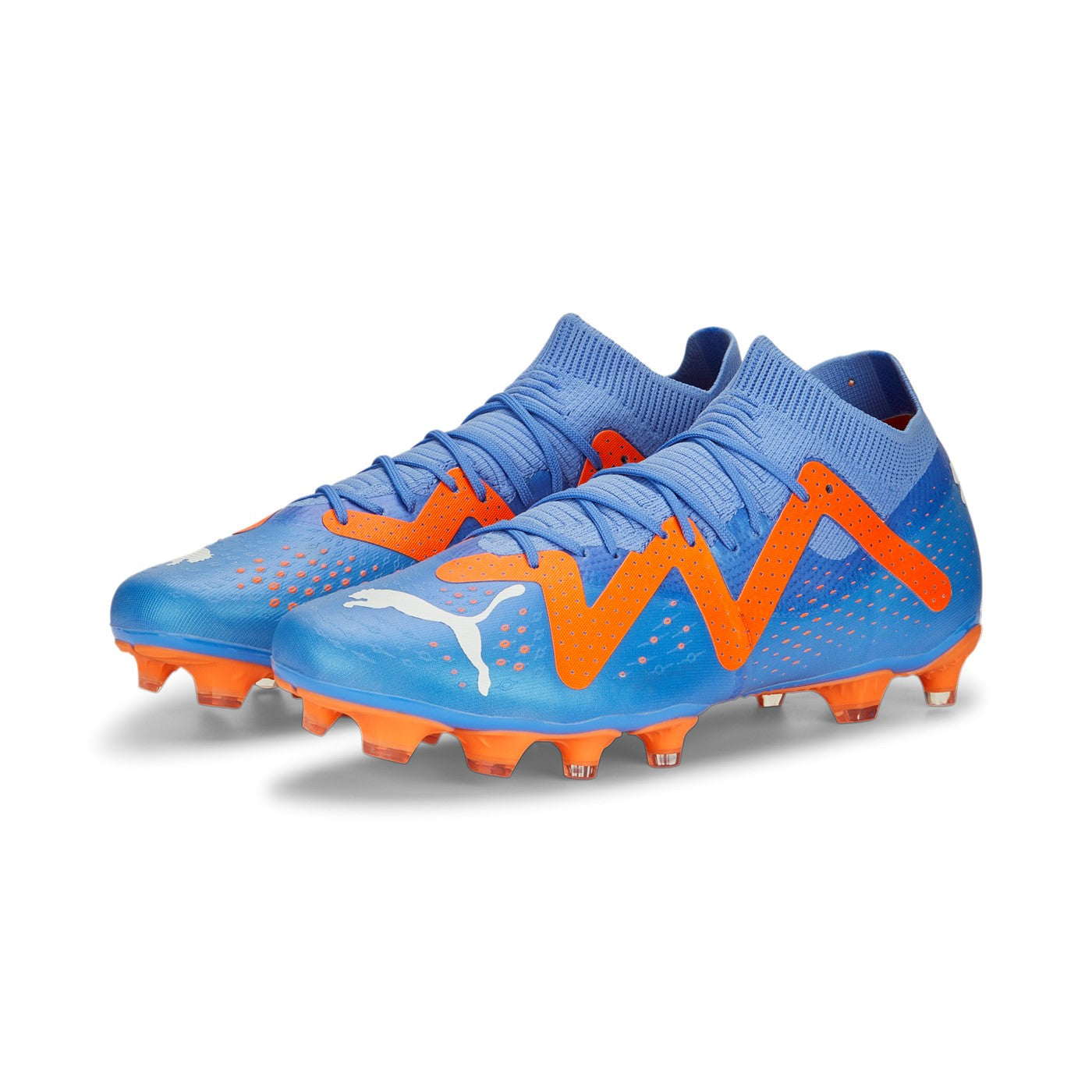 Puma scarpa da calcio da uomo con tacchetti a forma mista Future Match FG/AG 107180 01 blu-arancio 2