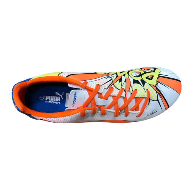 Puma scarpa da calcio da uomo evoPOWER 4.2 POP AG 103650 01 bianco-arancio-blu 6