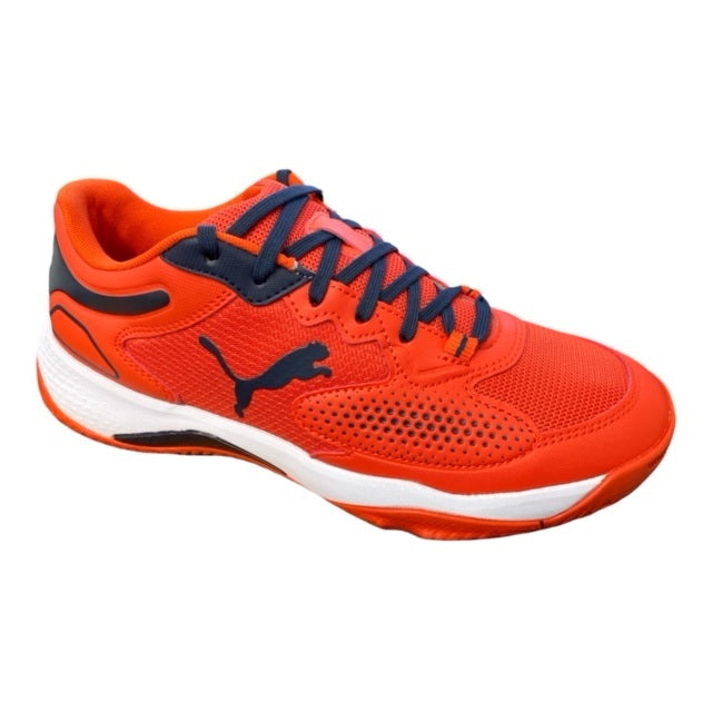 Puma scarpa da padel da uomo Solarcourt RCT 106948 01 rosso pomodoro-nero-bianco laterale