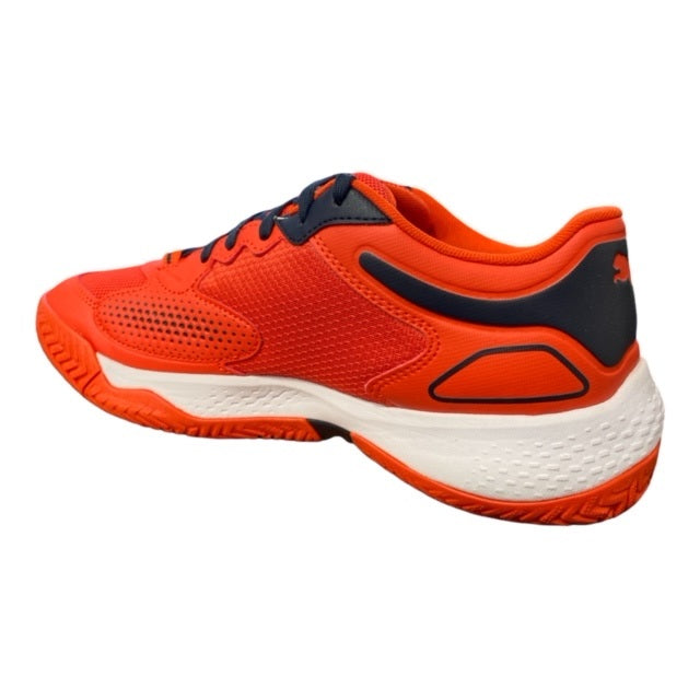 Puma scarpa da padel da uomo Solarcourt RCT 106948 01 rosso pomodoro-nero-bianco retro