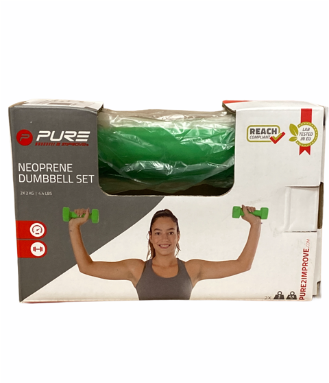 Pure 2Improve Set Neoprene Dumbbell 2x2Kg 2P2I201400 green coppia manubri