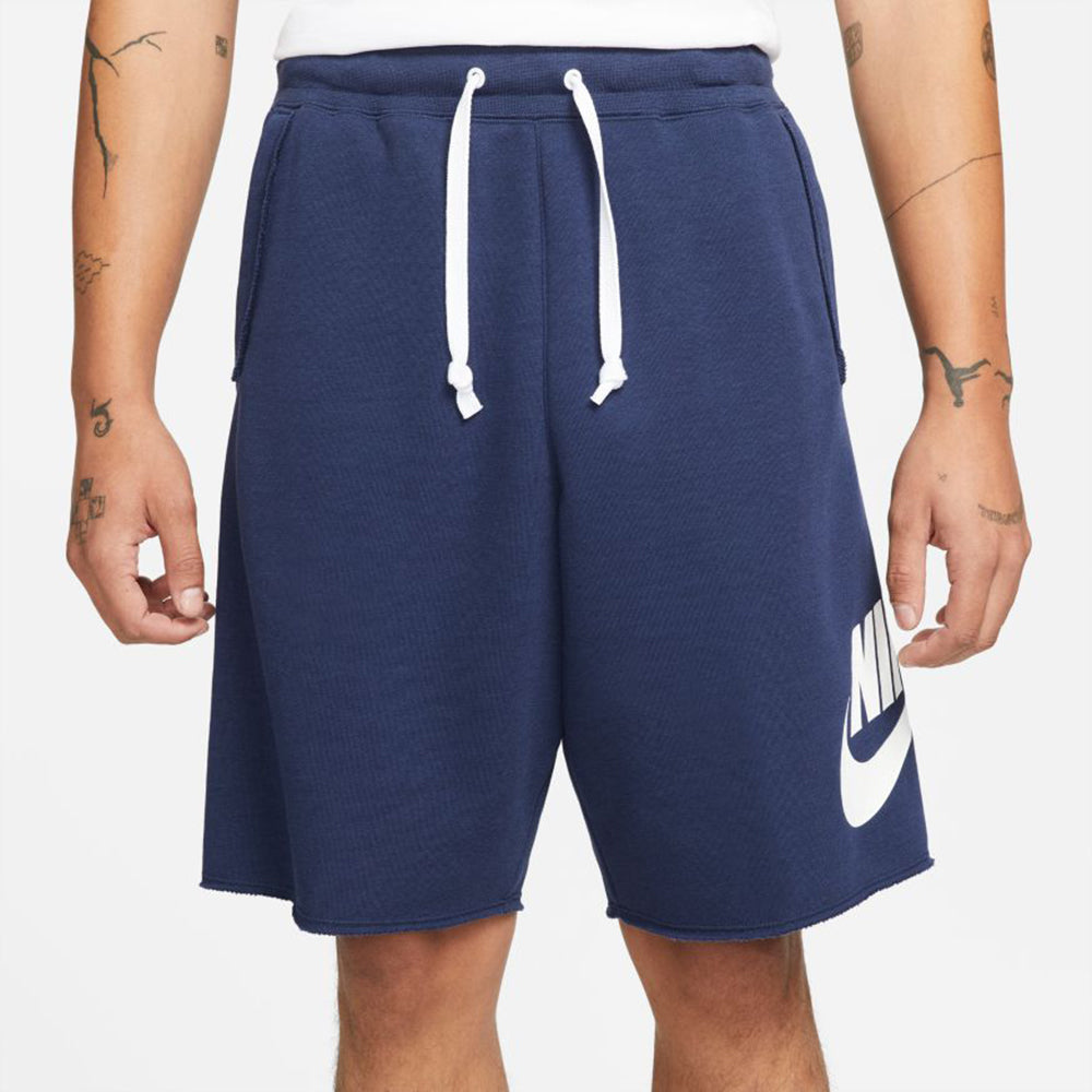 Nike Pantaloncino da uomo in cotone garzato Alumni Essentials Casual Sport DM6817-410 midnight navy