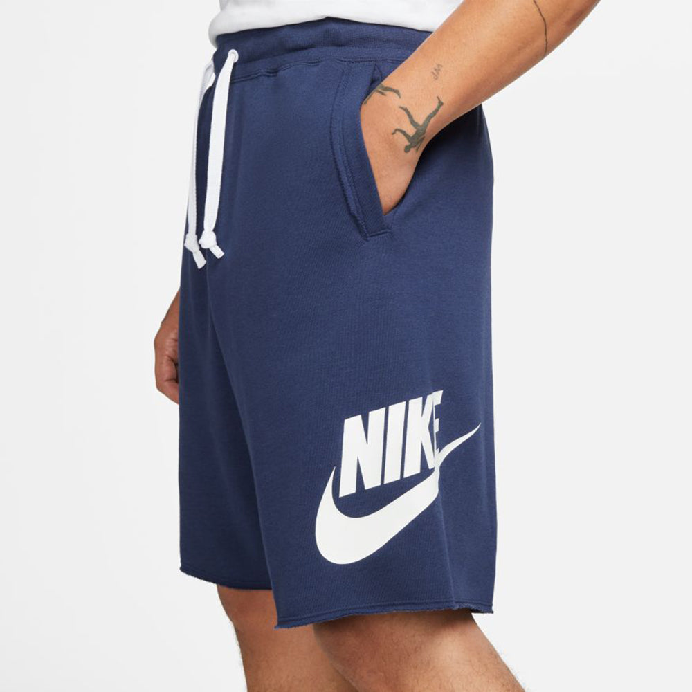 Nike Pantaloncino da uomo in cotone garzato Alumni Essentials Casual Sport DM6817-410 midnight navy