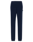 Freddy pantalone sportivo in interlock  con stampa in argento e fondo con polsino S3WBCP8 B94 blu navy