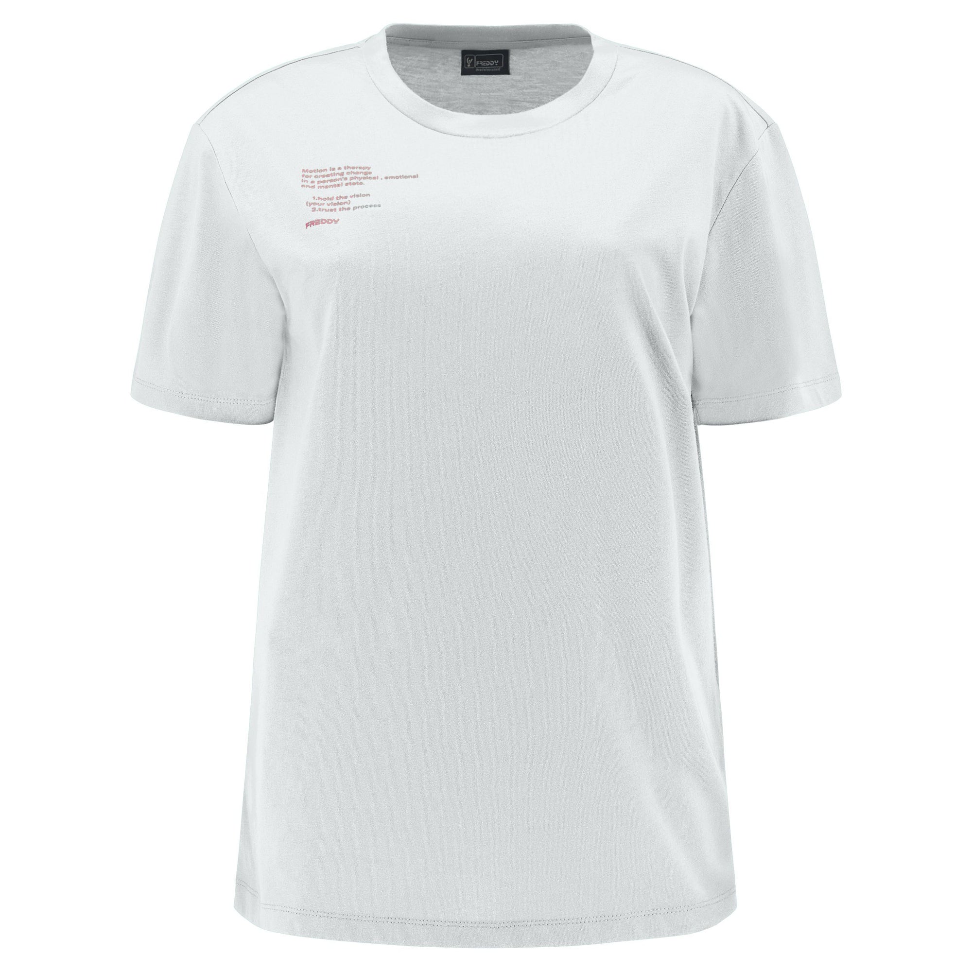 Freddy T-shirt da donna in cotone e stampa lettering S3WGZT4 W71 white