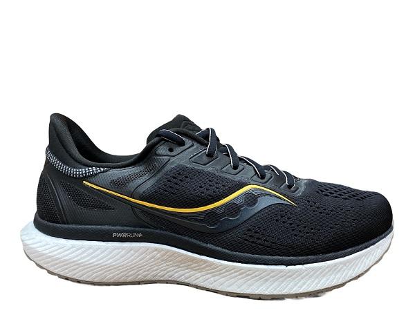 Saucony scarpa da corsa da uomo Hurricane 23 S20615-45 black vizigold fronte