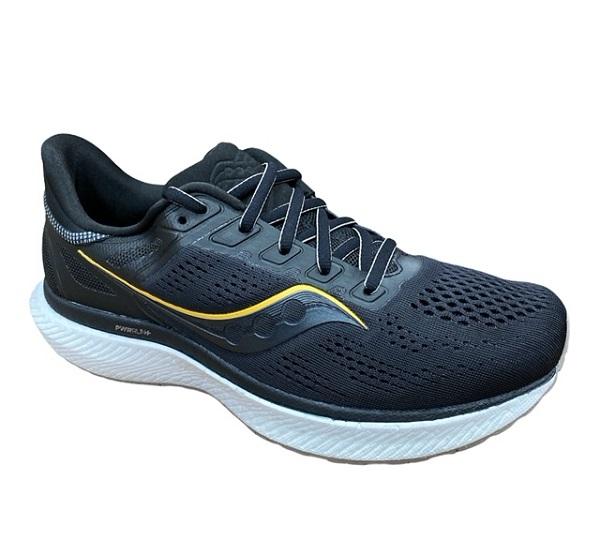 Saucony scarpa da corsa da uomo Hurricane 23 S20615-45 black vizigold laterale
