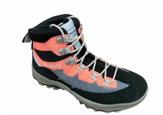 Scarponcino da trekking Dolomite Steinbock WT GTX per ragazzi, modello 282783 PGCR grigio peltro-rosso corallo con membrana Gore-Tex impermeabile