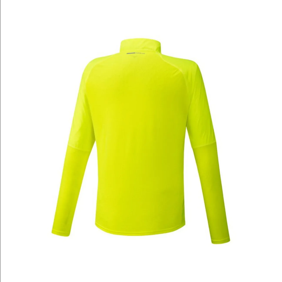 Mizuno maglia tecnica da corsa da uomo mezza zip ACTIVE HY AEROFLOW LS HZ SHIRT J2GC0525 44 safety yellow