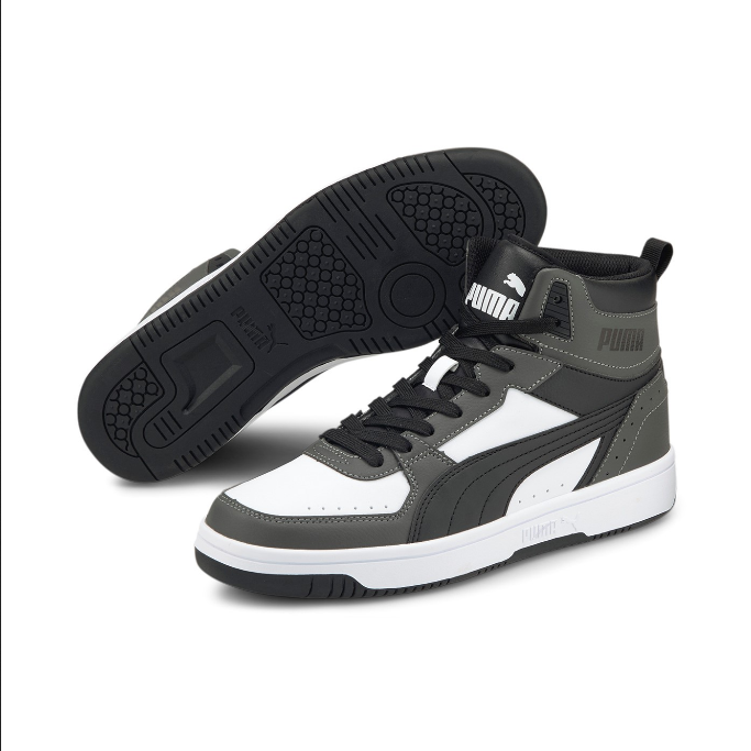 Puma sneakers alta da uomo Rebound JOY 374765 08 grigio scuro-nero-bianco