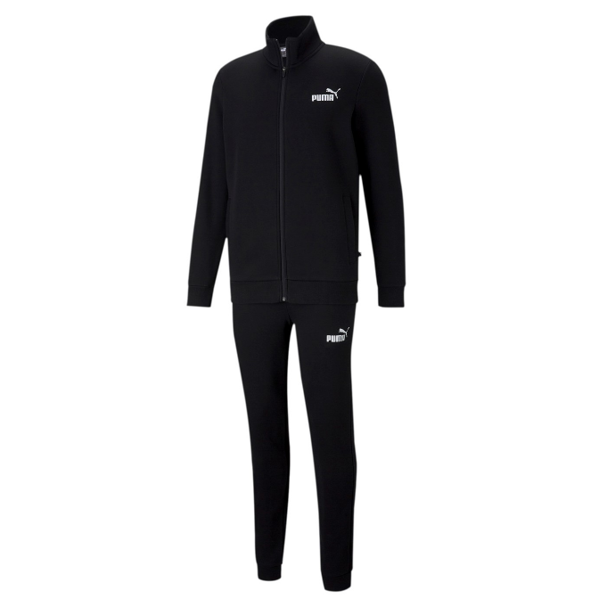 Puma tuta da uomo in cotone con cerniera Clean Sweat Suit FL 585841 01 nero