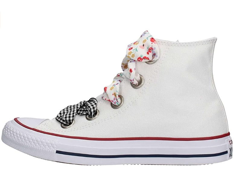 Converse scarpa sneakers da donna alta in tela Ctas Big Eyelet 560977C bianco