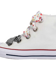 Converse scarpa sneakers da donna alta in tela Ctas Big Eyelet 560977C bianco