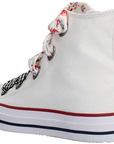 Converse scarpa sneakers da donna alta in tela Ctas Big Eyelet 560977C bianco